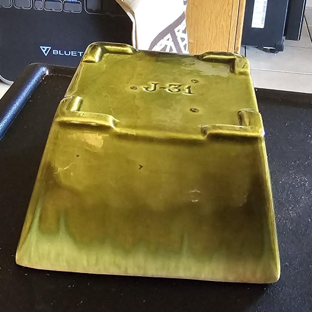Drip Glaze Green Ceramic Square Bowl Planter - Picture 3 of 8
